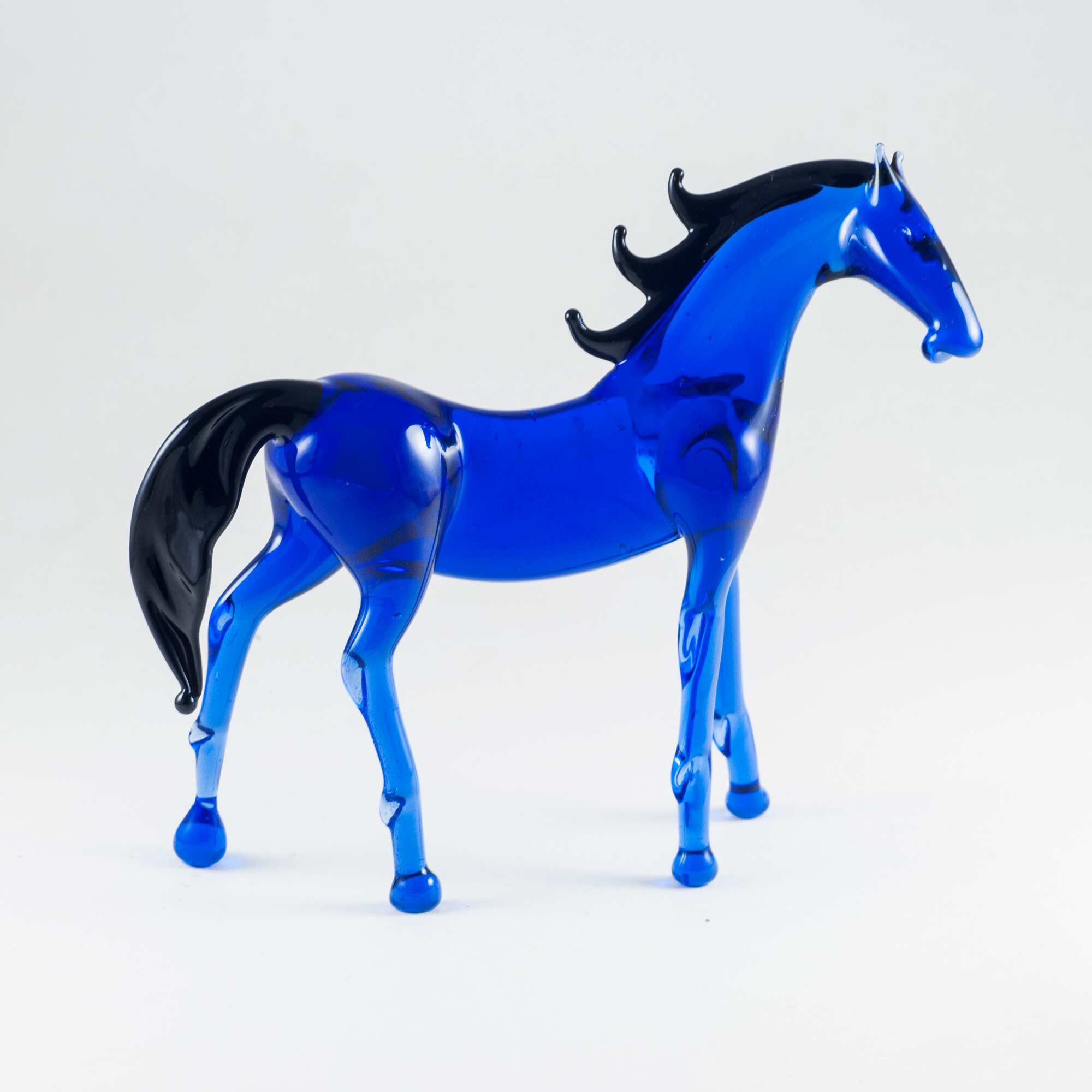 Glass Horse Figurine Blown Glass Horse Glass Horse Etsy