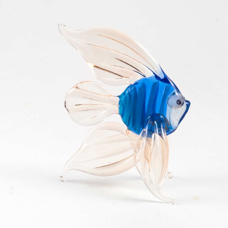 Glass Fish Figurine Blown Glass Fish Glass Fish Miniature Etsy