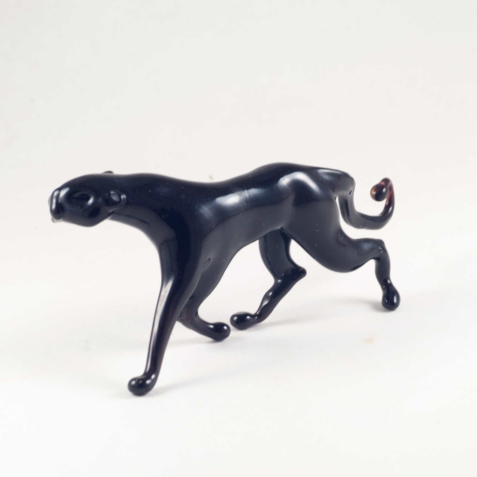 Glass Panther Figurine Blown Glass Panther Figurine | Etsy
