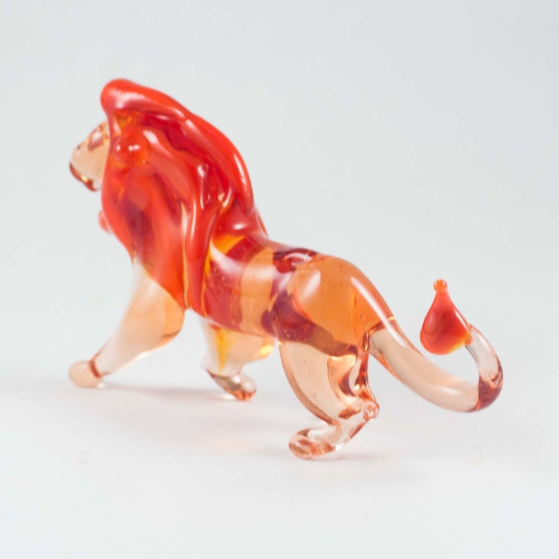 Glass Lion Figurine Blown Glass Lion Figurine Lion Etsy