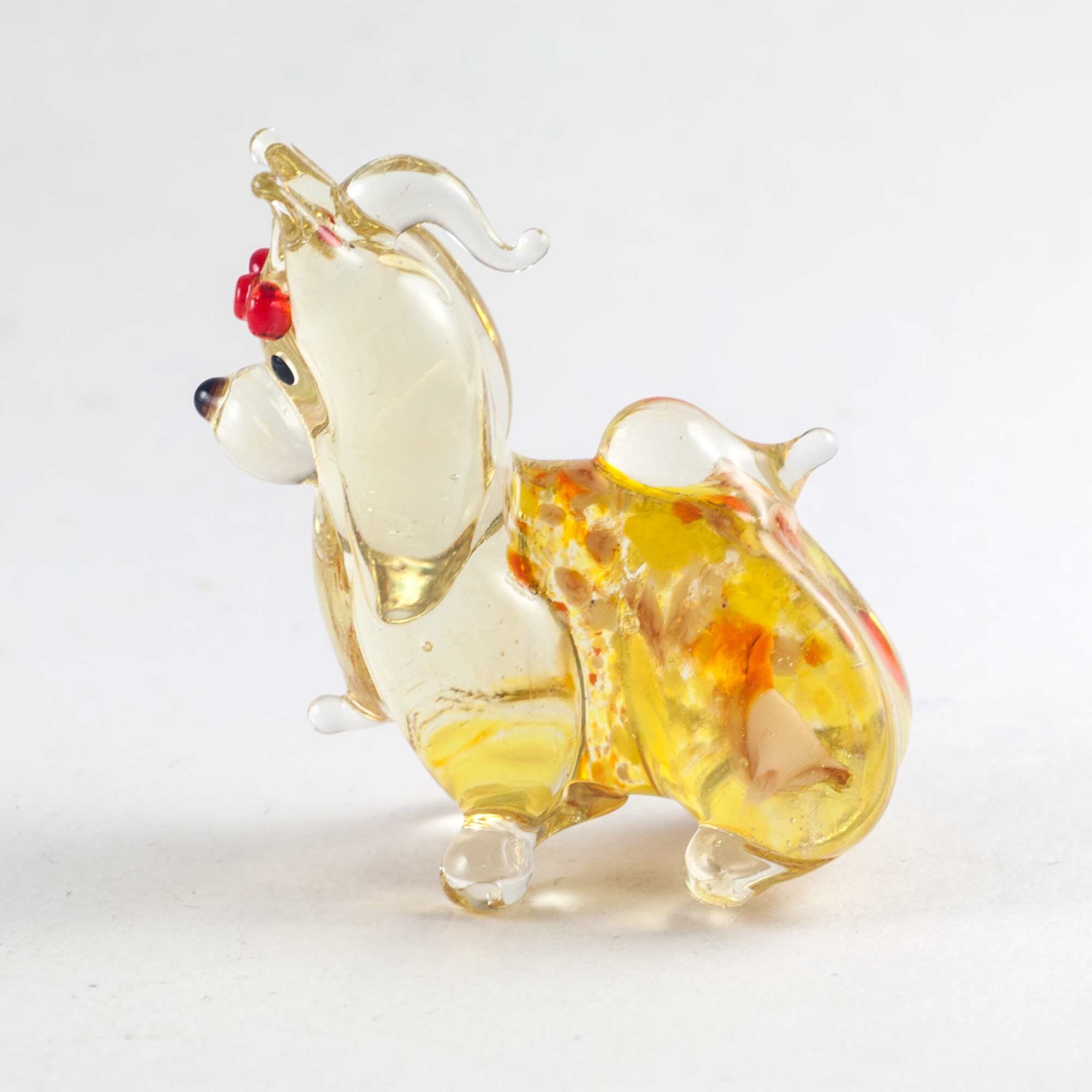 Yorkshire Terrier Figurine Blown Glass Dog Art Glass Dog Etsy