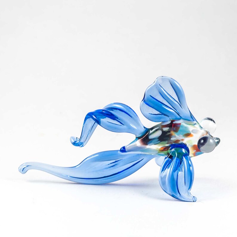 Glass Fish Figurine Blown Glass Fish Miniature Art Glass Etsy