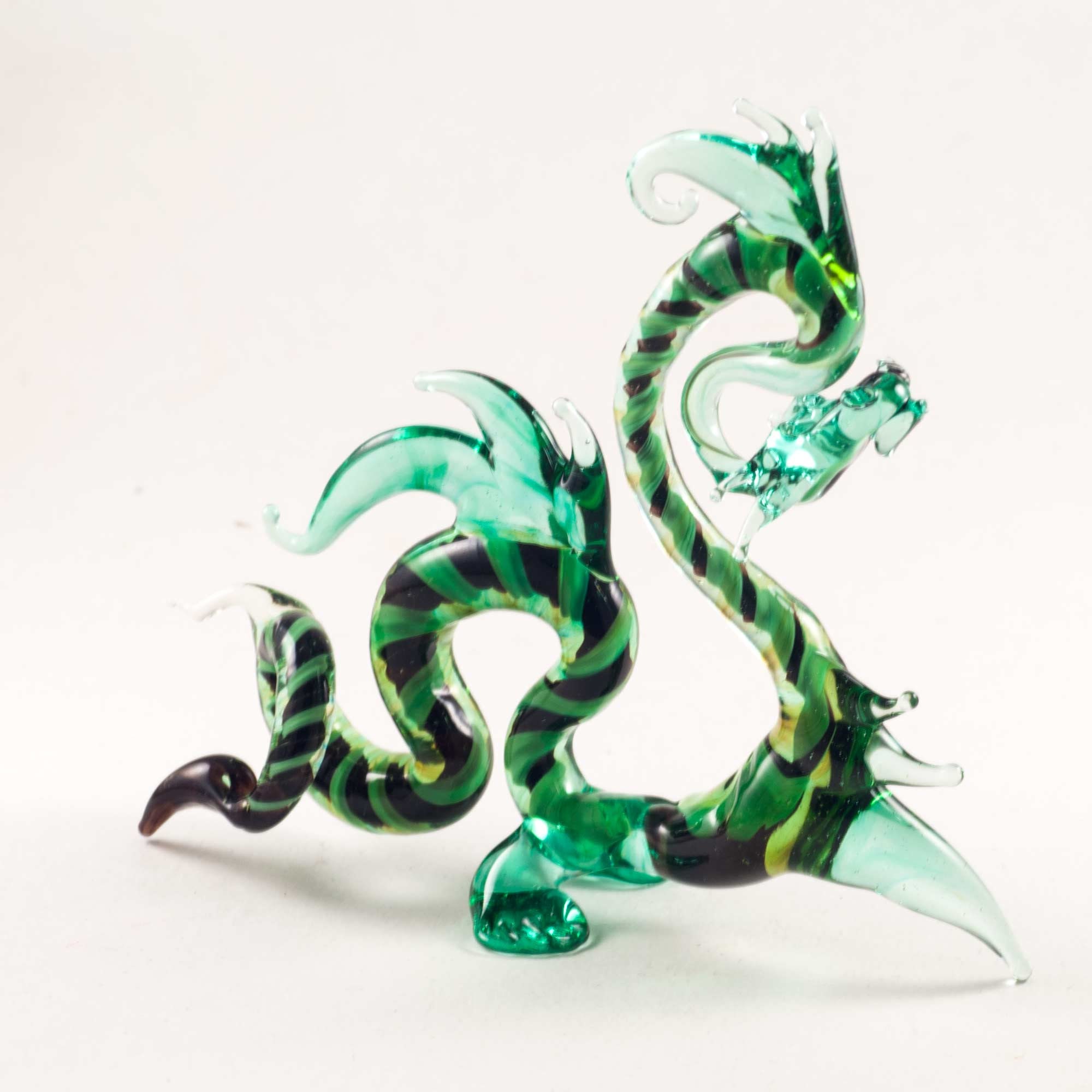 Glass Dragon Figurine Blown Glass Dragon Dragon Miniature Etsy