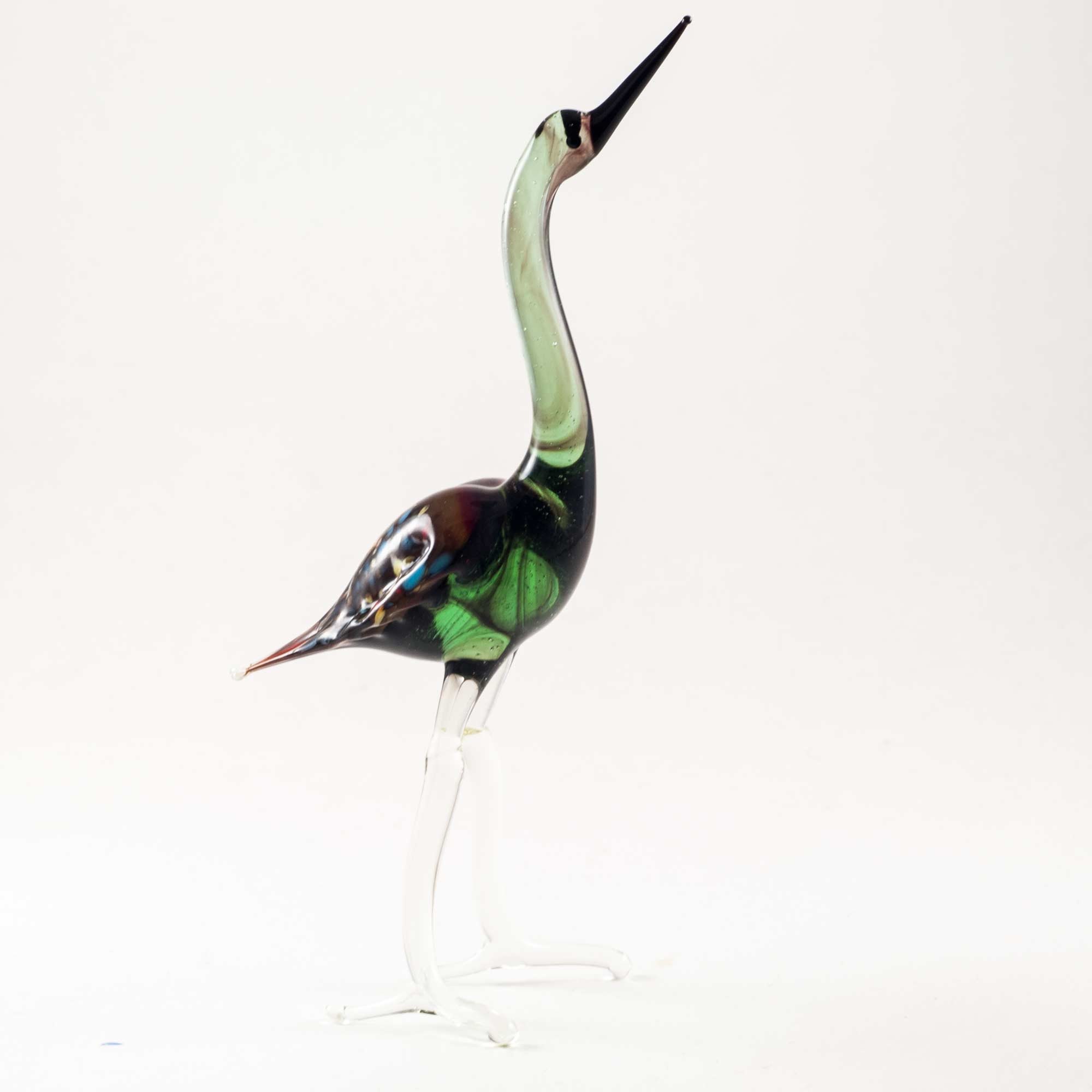 Glass Crane Figurine / Glass Birds / Blown Glass Birds / Glass Etsy