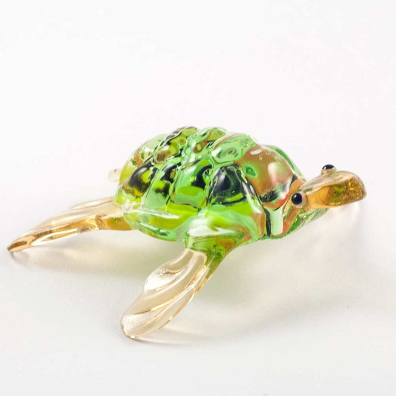 Glass Turtle Figurine Blown Miniature Image 0