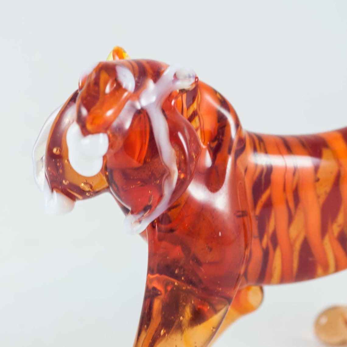 Glass Tiger Figurine / Blown Glass Tiger Figurine / Tiger Etsy