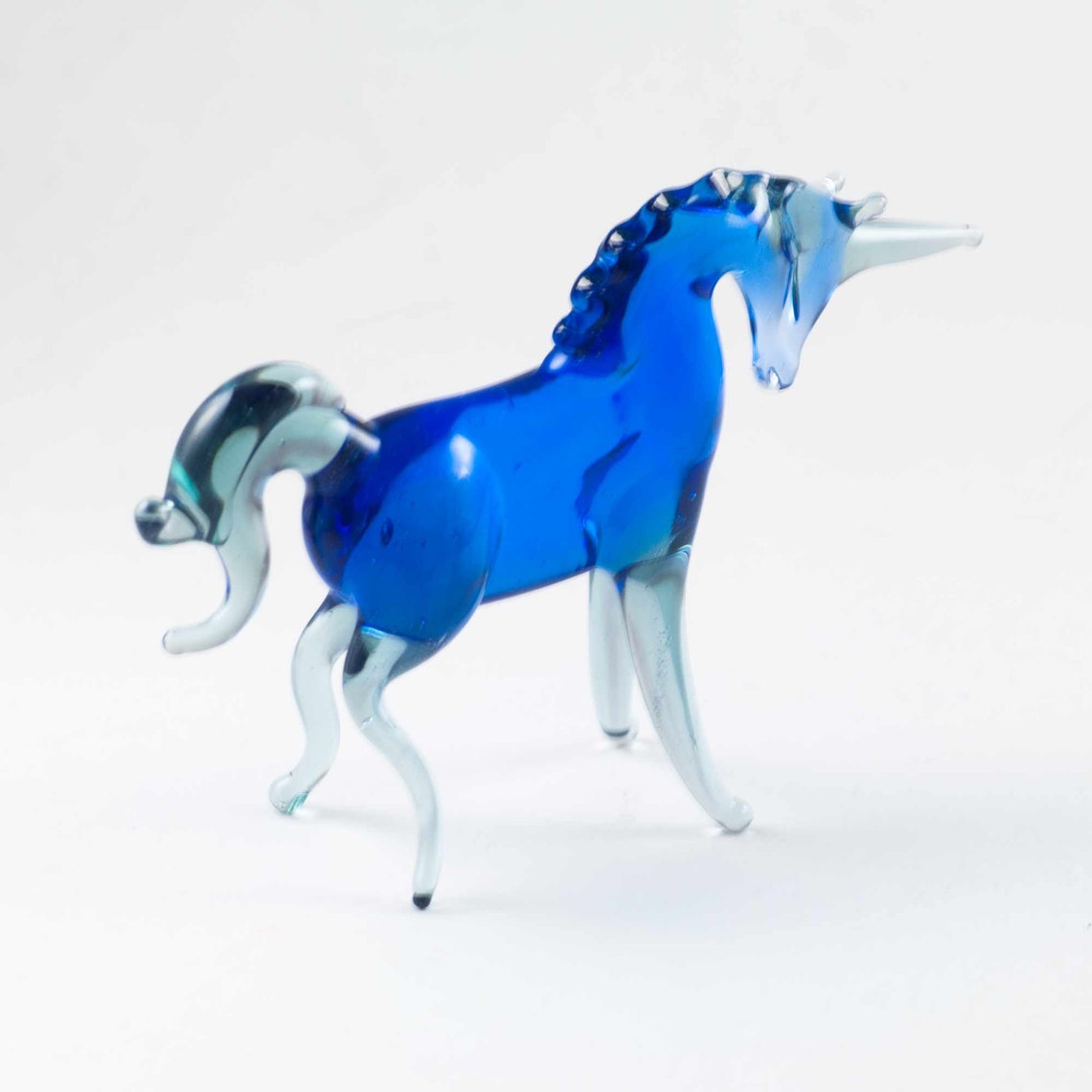 Glass Unicorn Figurine Blown Glass Unicorn Unicorn Etsy