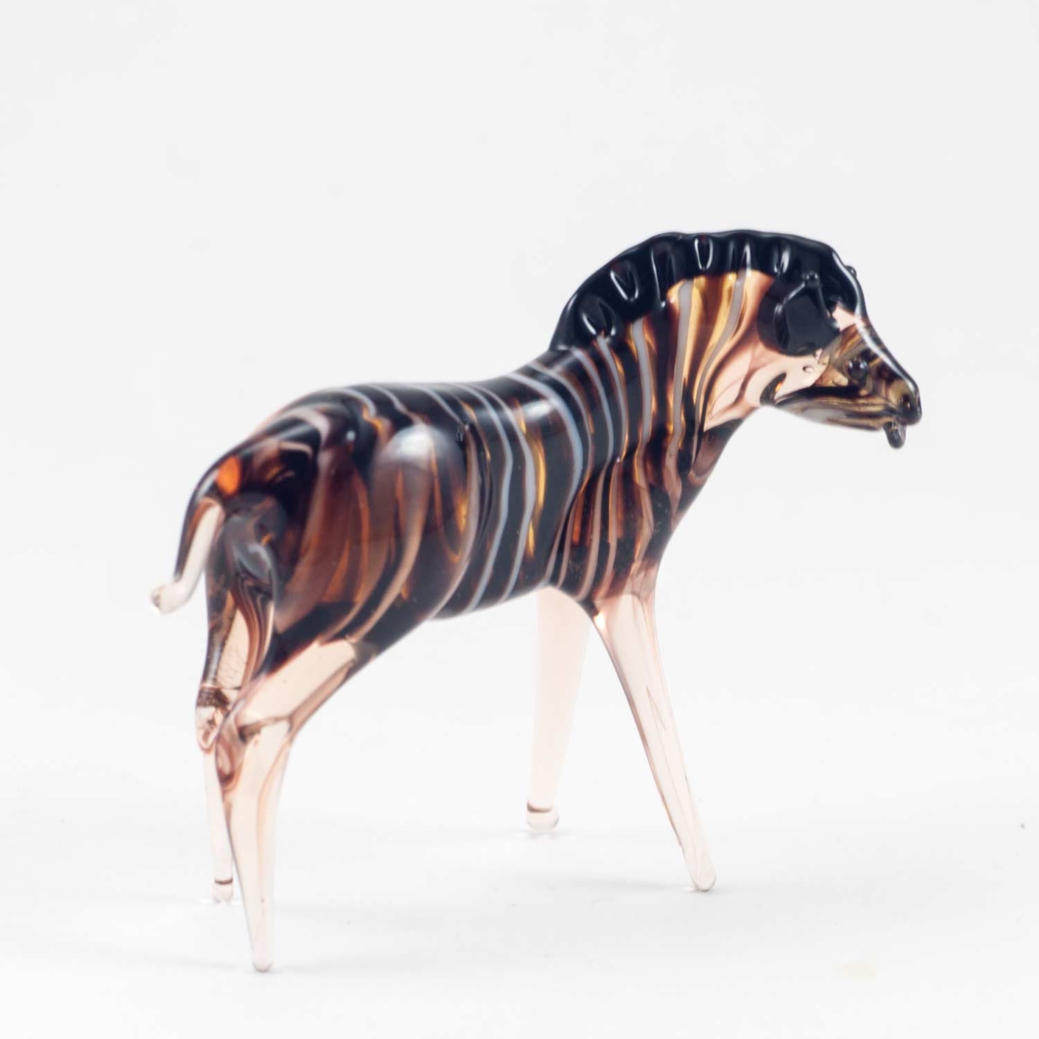 Glass Zebra HandBlown Figurine Glass Collectible Zebra Etsy