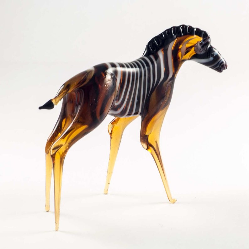 Glass Zebra Figurine Blown Glass Zebra Figurine Zebra Etsy