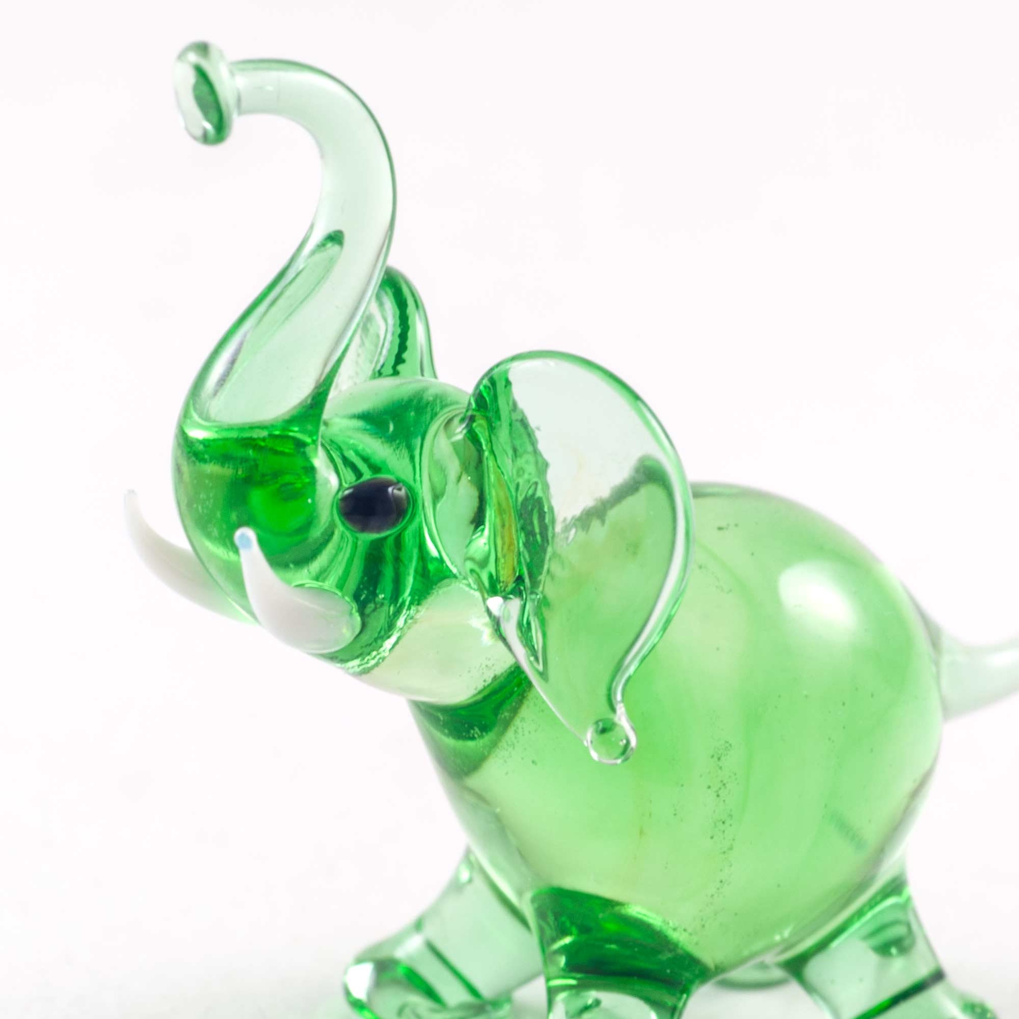 Glass Elephant Figurine Blown Glass Elephant Figure Glass Etsy