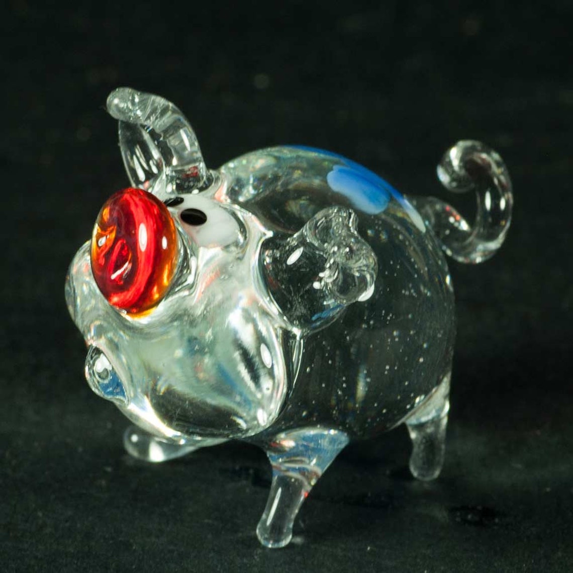 Glass Hand-Blown Collectible Pig Figurine Art Glass Pig | Etsy