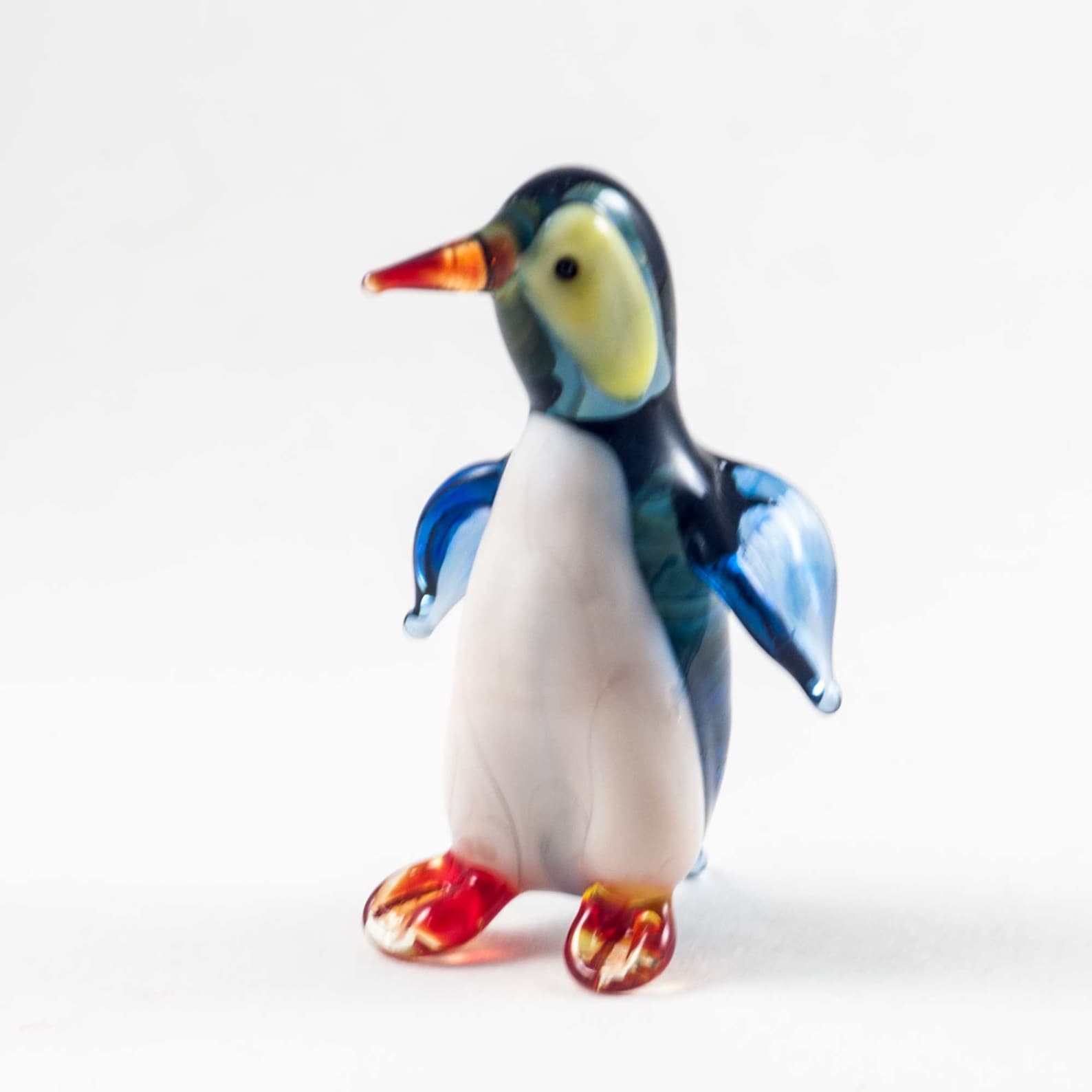 Glass Penguin Figurine / Royal Penguin Statute / Blown Glass Etsy