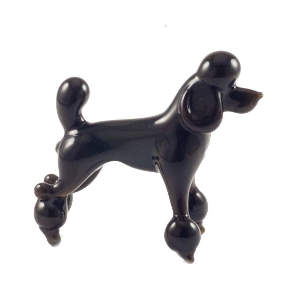 Glass Black Poodle Figurine Blown Glass Dog Art Glass Dog Etsy