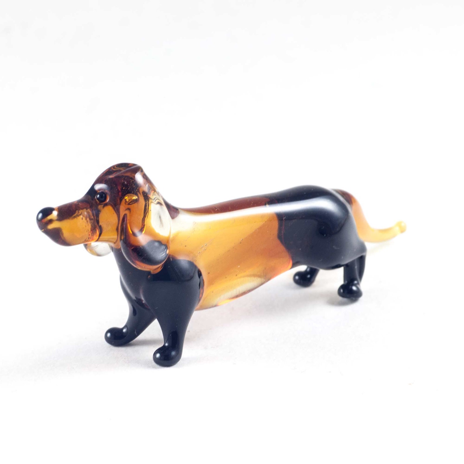 Glass Dachshund Dog Figurine Blown Glass Dog Art Glass Dog Etsy