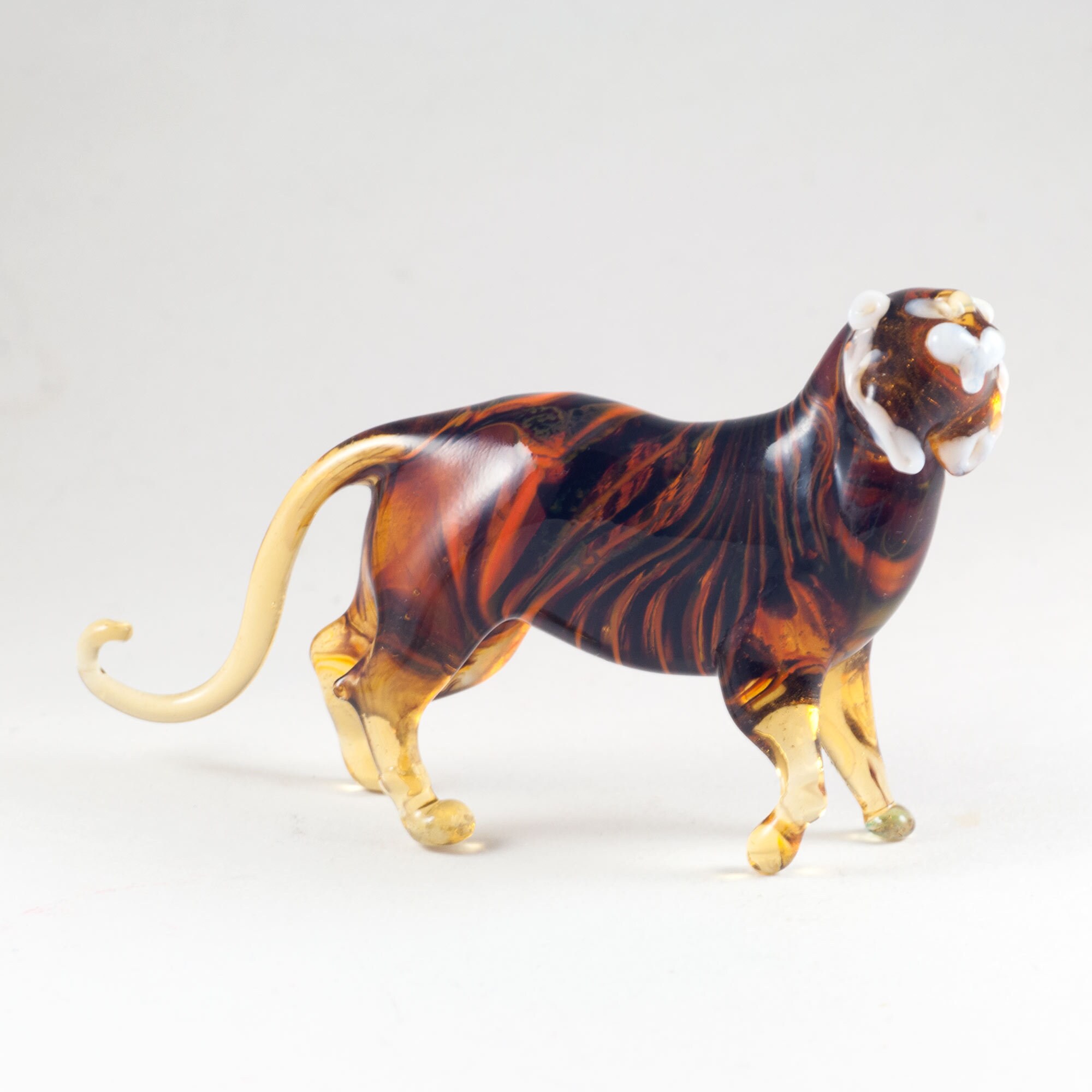 Glass Tiger Figurine / Blown Glass Tiger Figurine / Tiger Etsy