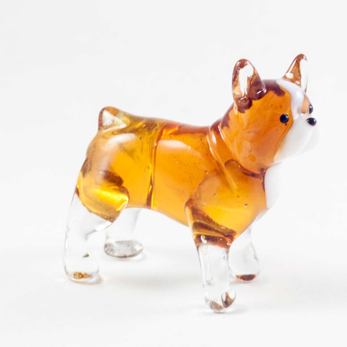 Glass Bulldog Figurine Blown Glass Dog Art Glass Dog Etsy