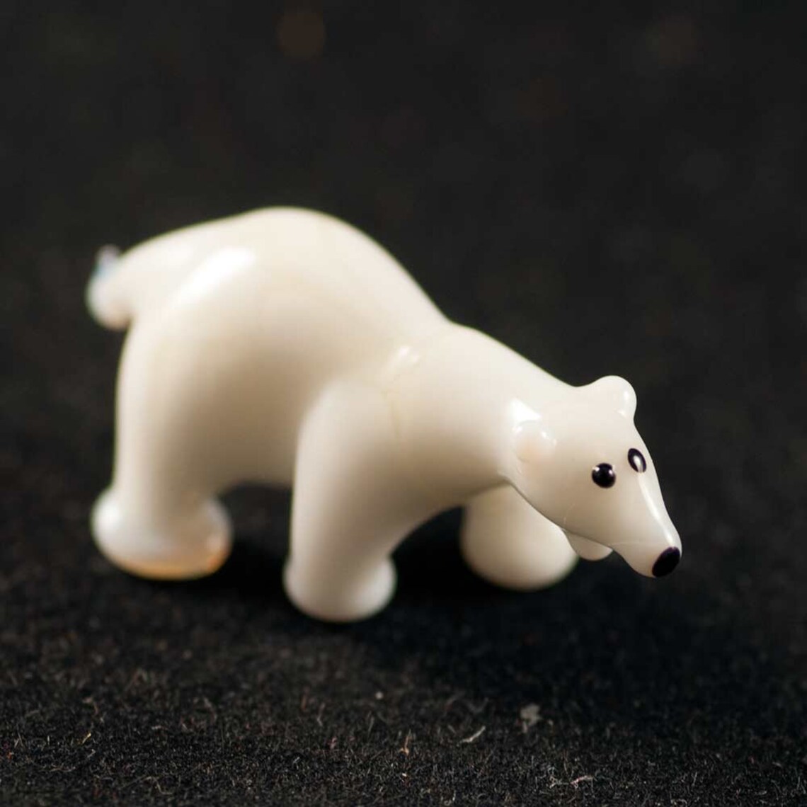 Mini Collectible Glass Polar Bear Figurine 070 Etsy