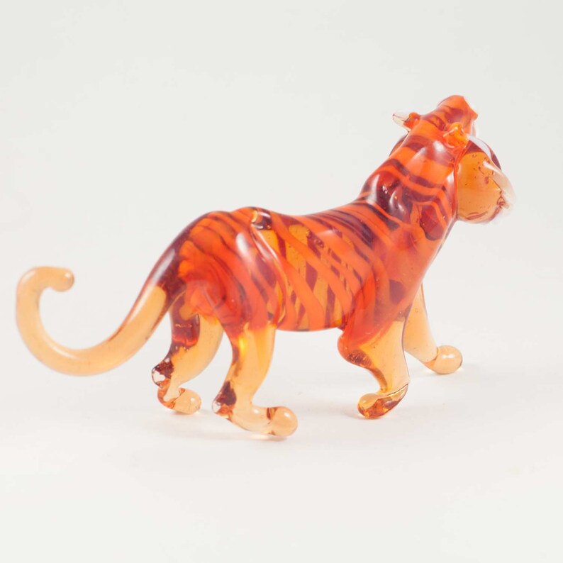 Glass Tiger Figurine / Blown Glass Tiger Figurine / Tiger Etsy