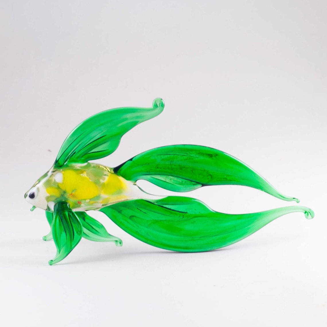 Glass Fish Figurine Blown Glass Fish Gkass Fish Miniature Etsy