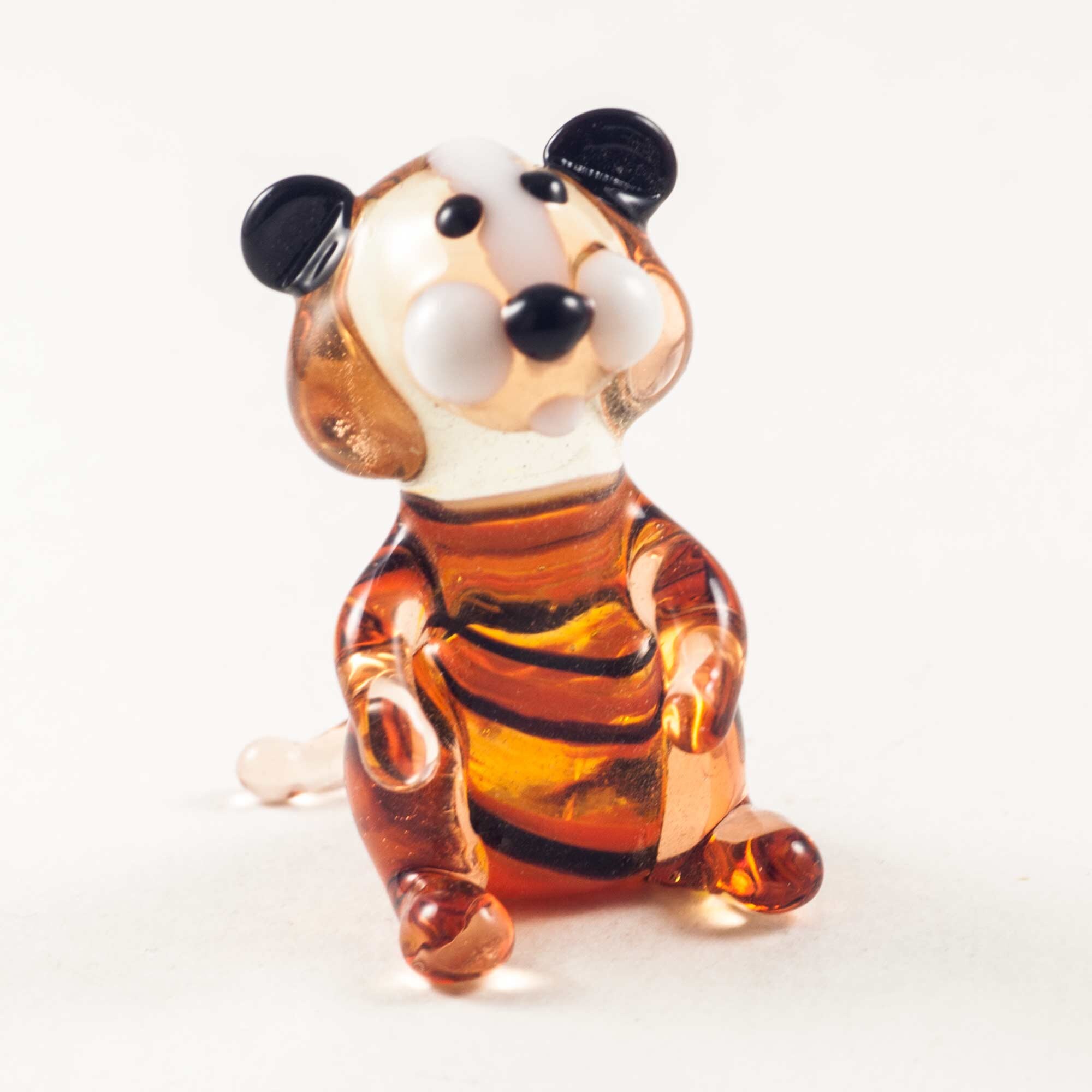 Glass Tiger Figurine / Blown Glass Tiger Figurine / Tiger Etsy