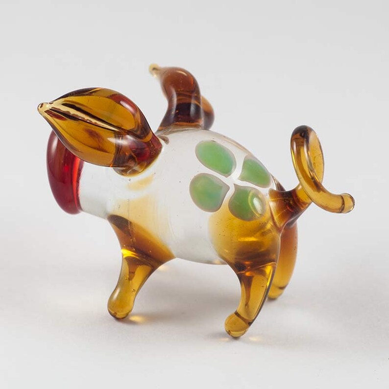Glass Pig Figurine Blown Glass Pig Pig Figurine Collection Etsy
