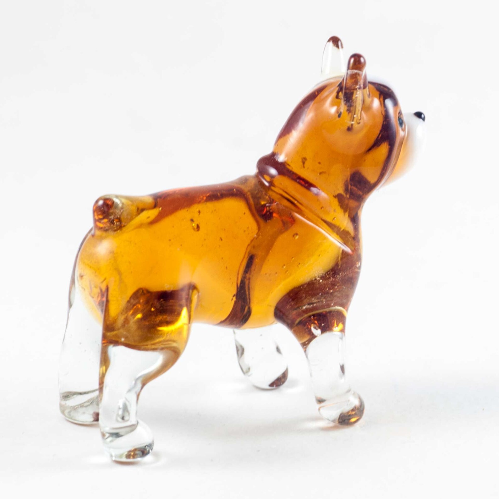 Glass Bulldog Figurine Blown Glass Dog Art Glass Dog Etsy