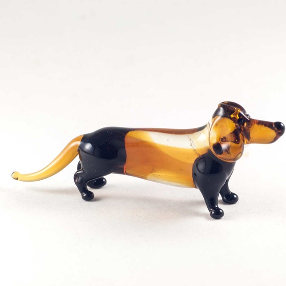 Details about / Glass Dog Dachshund Figurine 3/" Long Hand Blown Glass Collectible #198