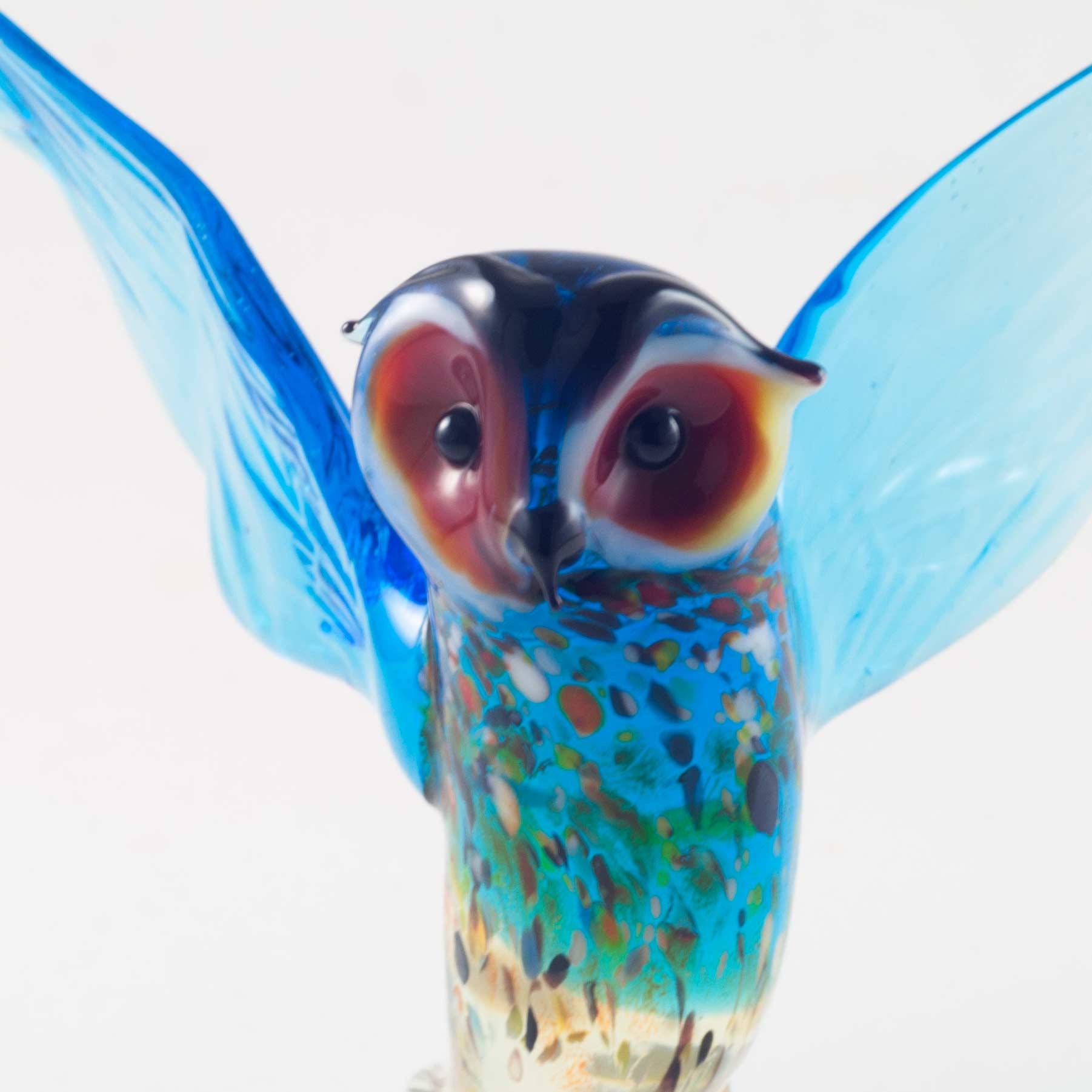 Glass Owl Figurine / Owl Glass Miniature / Glass Birds Etsy