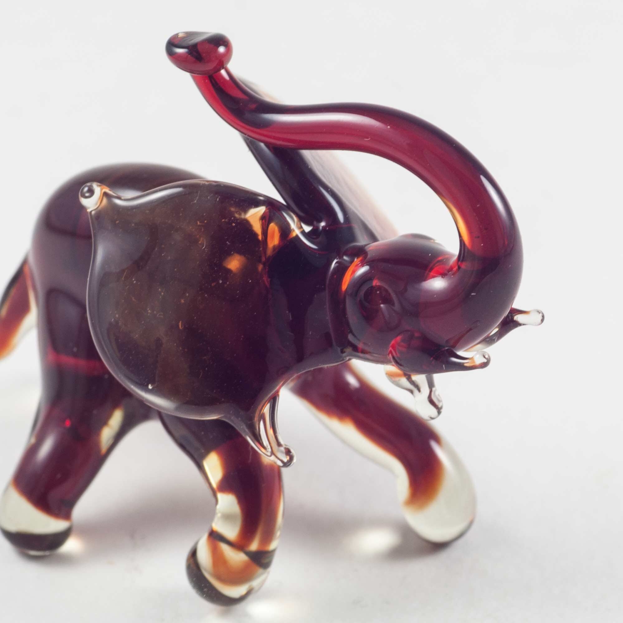 Glass Elephant Figurine / Blown Glass Elephant Figurine / Etsy