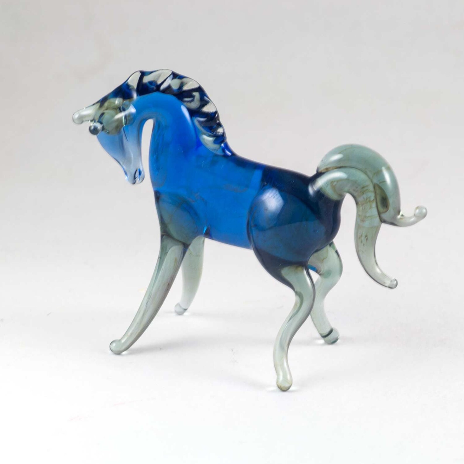 Glass horse figurine Blown glass horse Glass horse Etsy