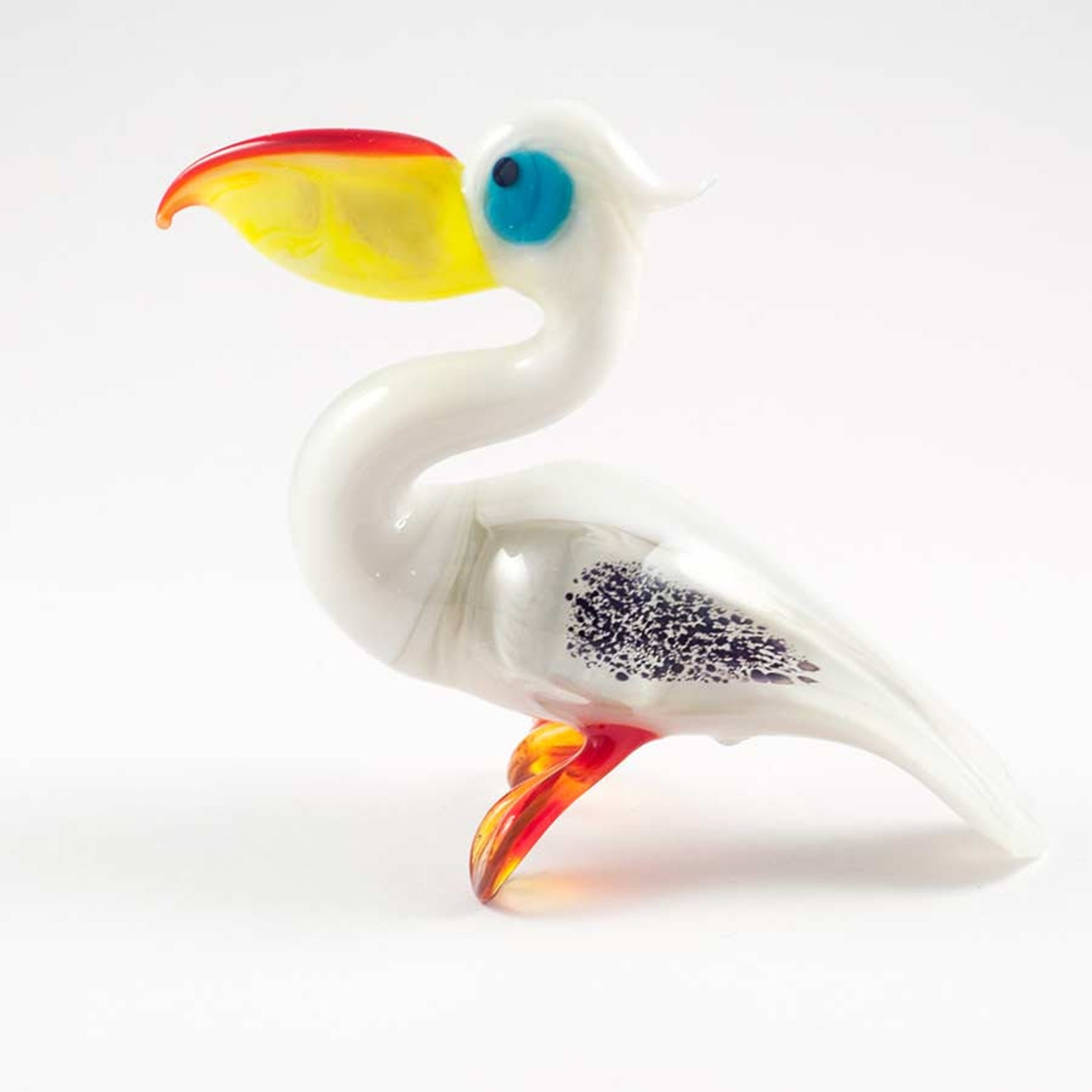 Glass Pelican Figurine / Pelican Collection / Glass Birds / Etsy