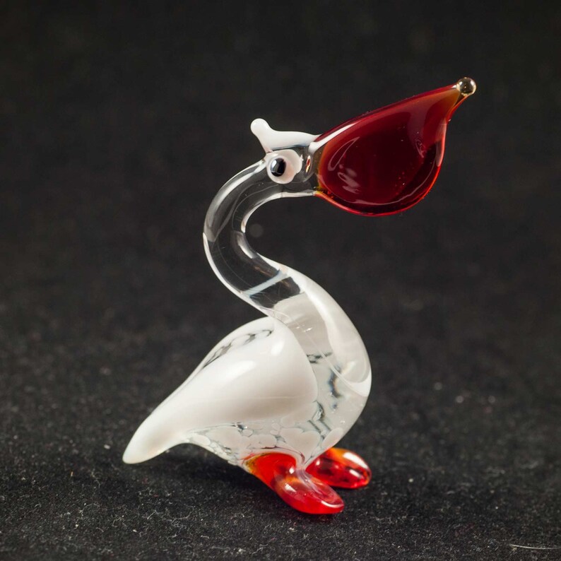 Glass Pelican Figurine / Pelican Collection / Glass Birds / Etsy