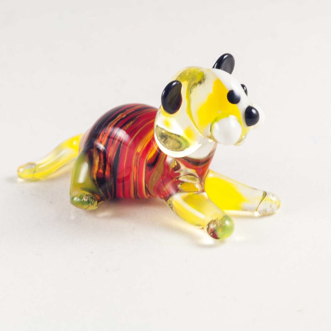 Glass Tiger Figurine / Blown Glass Tiger Figurine / Tiger Etsy