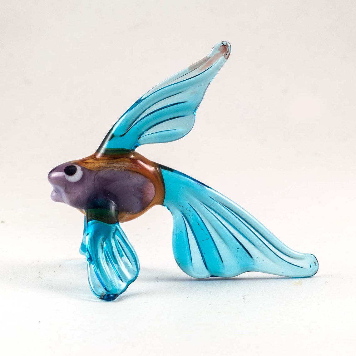 Glass Fish Figurine Blown Glass Fish Glass Fish Miniature Etsy