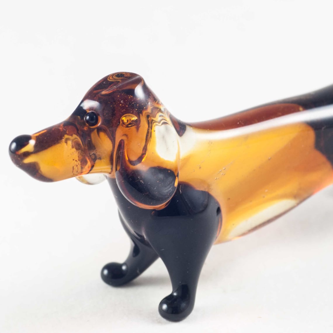 Glass Dachshund Dog Figurine Blown Glass Dog Art Glass Dog Etsy