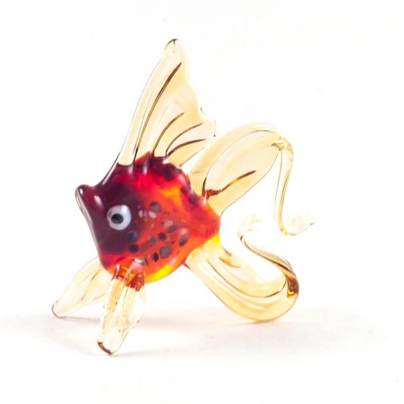 Glass Fish Figurine Blown Glass Fish Miniature Art Glass Etsy