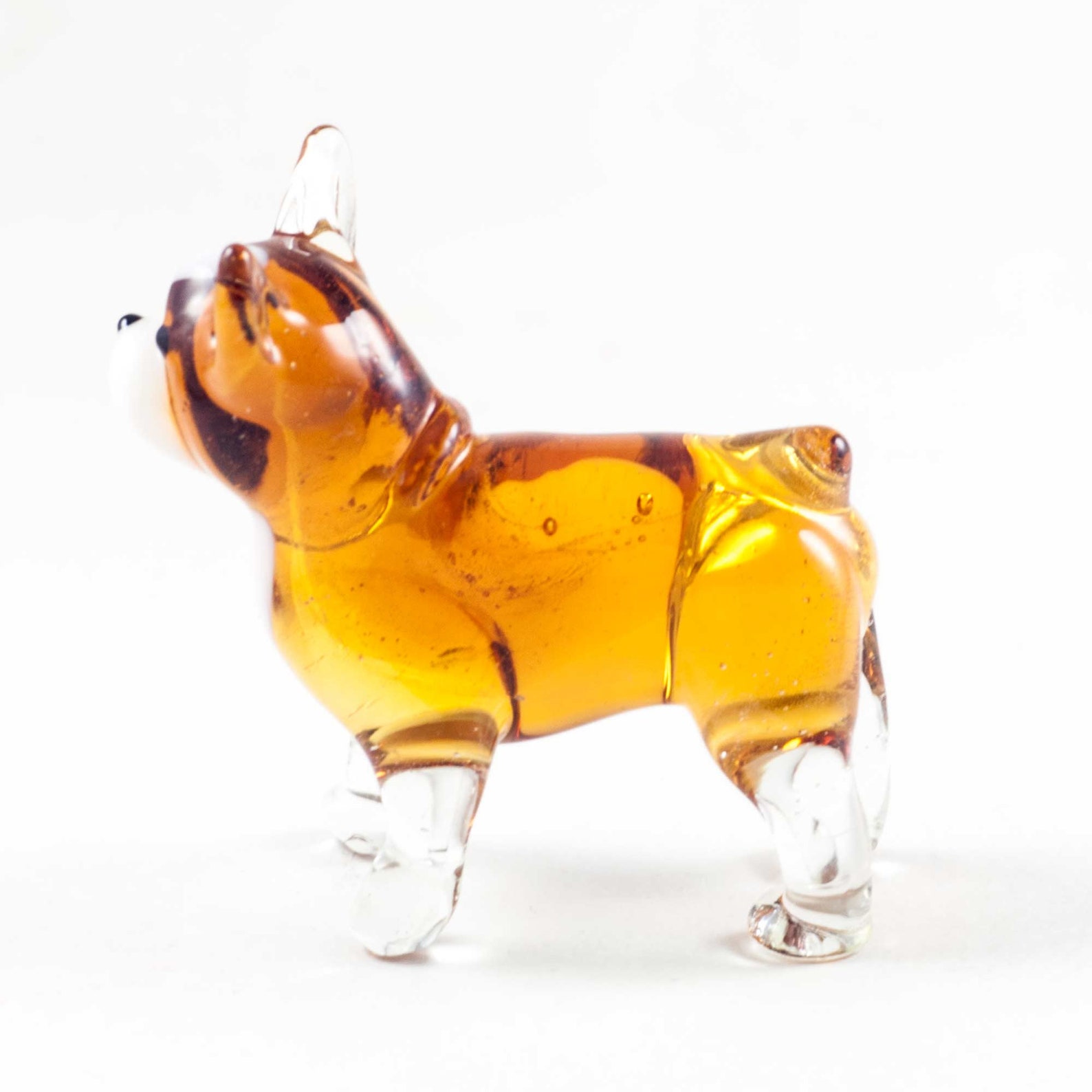 Glass Bulldog Figurine Blown Glass Dog Art Glass Dog Etsy