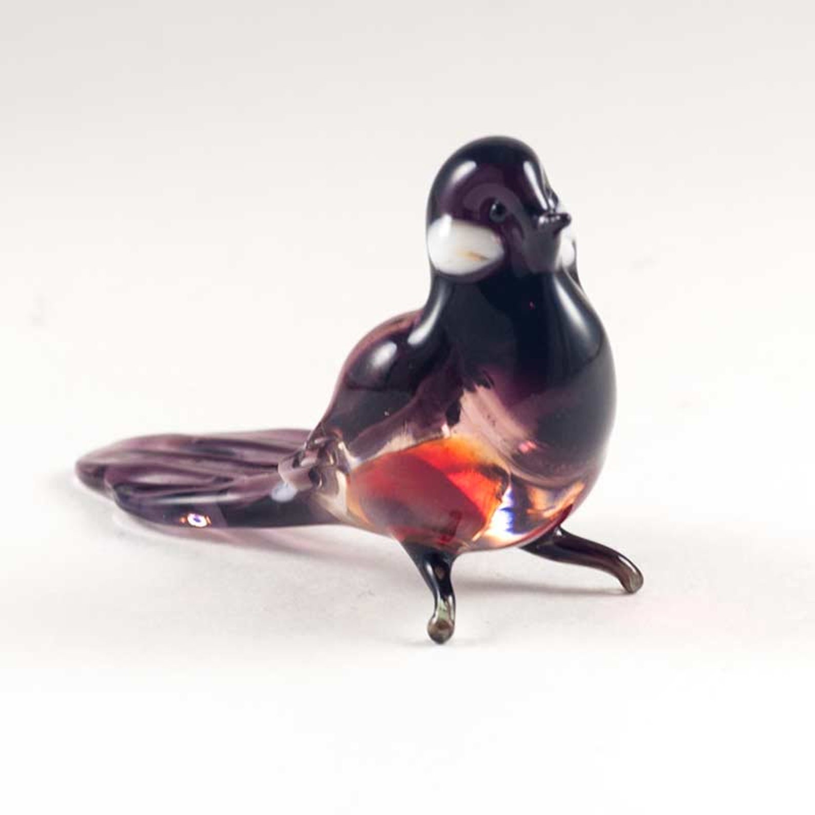 Blown Glass Collectible Robin Figurine Art Glass Bird Etsy