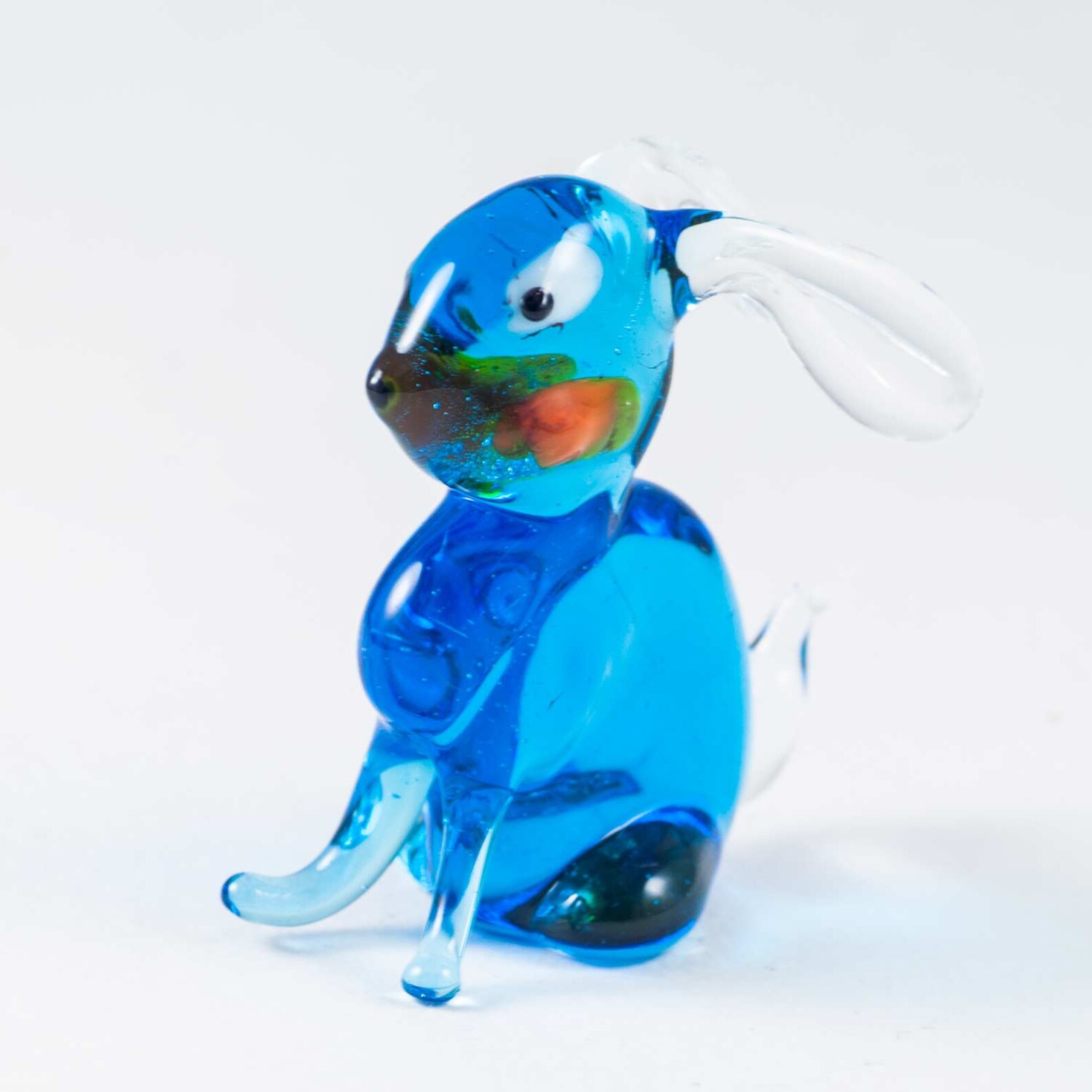Glass Rabbit Figurine Blown Glass Rabbit Rabbit Miniature Etsy