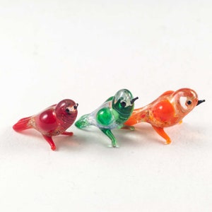 Set of 3 Tiny Glass Figurines Bear Moose Tiger Hand-Blown Art Collectible Tinies Set of 3 Tiny Glass Figurines Bear Moose Tiger Hand-Blown Art Collectible Tinies