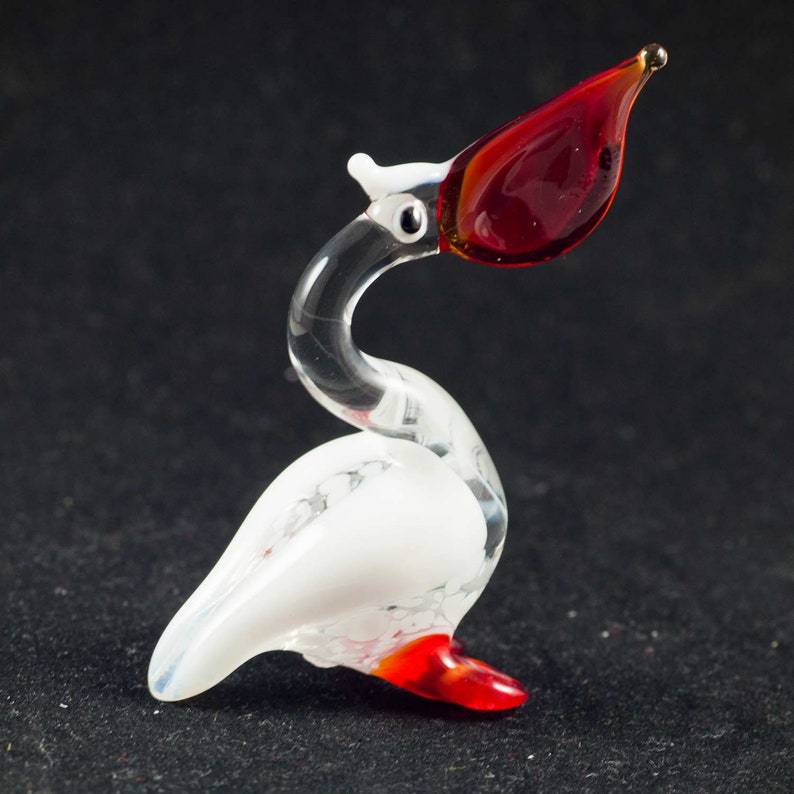 Glass Pelican Figurine / Pelican Collection / Glass Birds / Etsy