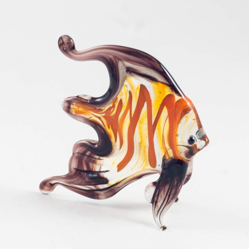 Glass Fish Figurine Blown Glass Fish Miniature Art Glass Etsy