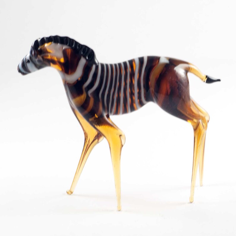 Glass Zebra Figurine Blown Glass Zebra Figurine Zebra Etsy