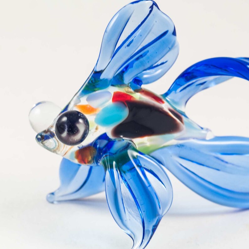 Glass Fish Figurine Blown Glass Fish Miniature Art Glass Etsy