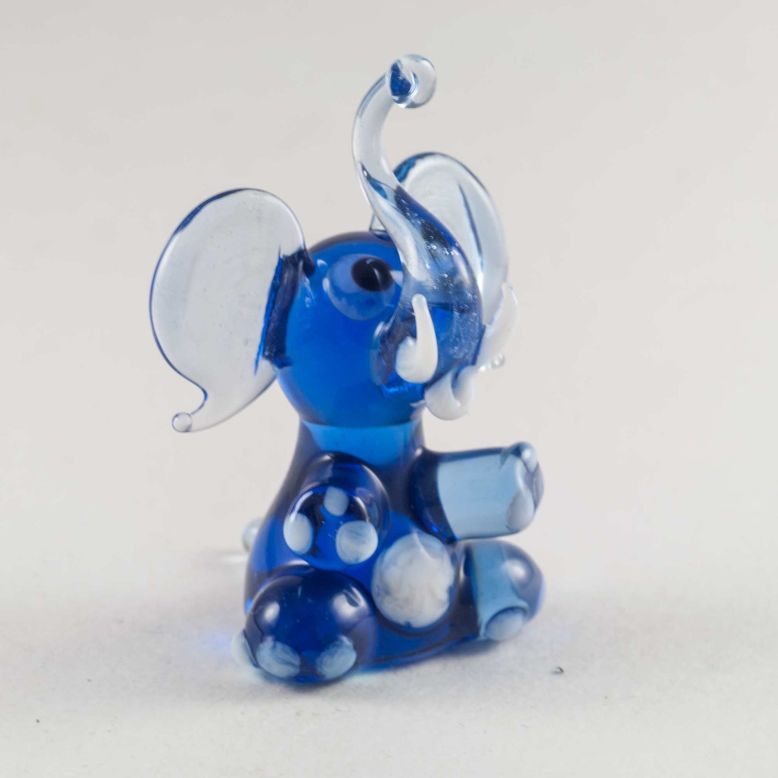 Glass Elephant Figurine Blown Glass Elephant Figure Glass Etsy