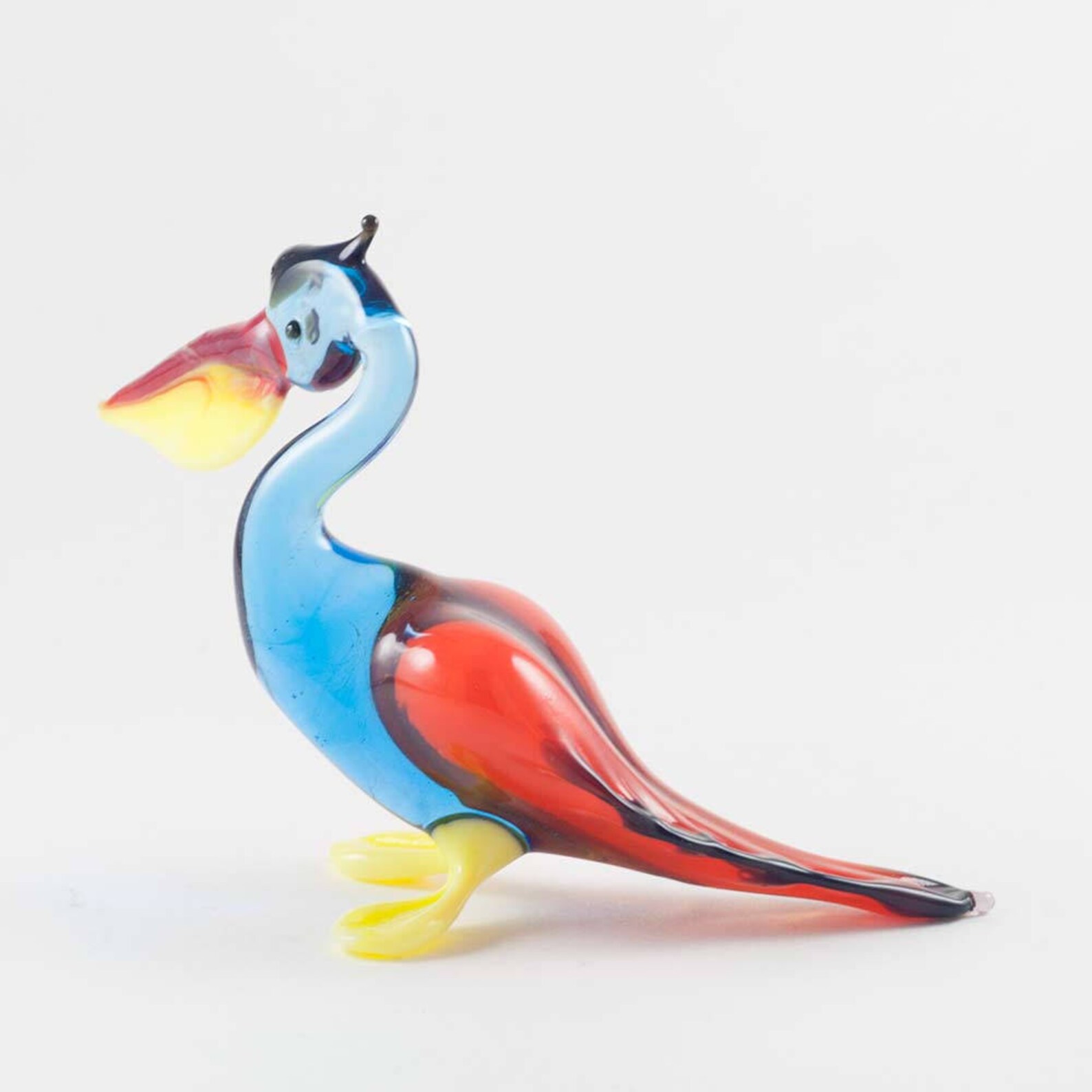 Glass Pelican Figurine Collection Art Glass Bird Miniature Etsy