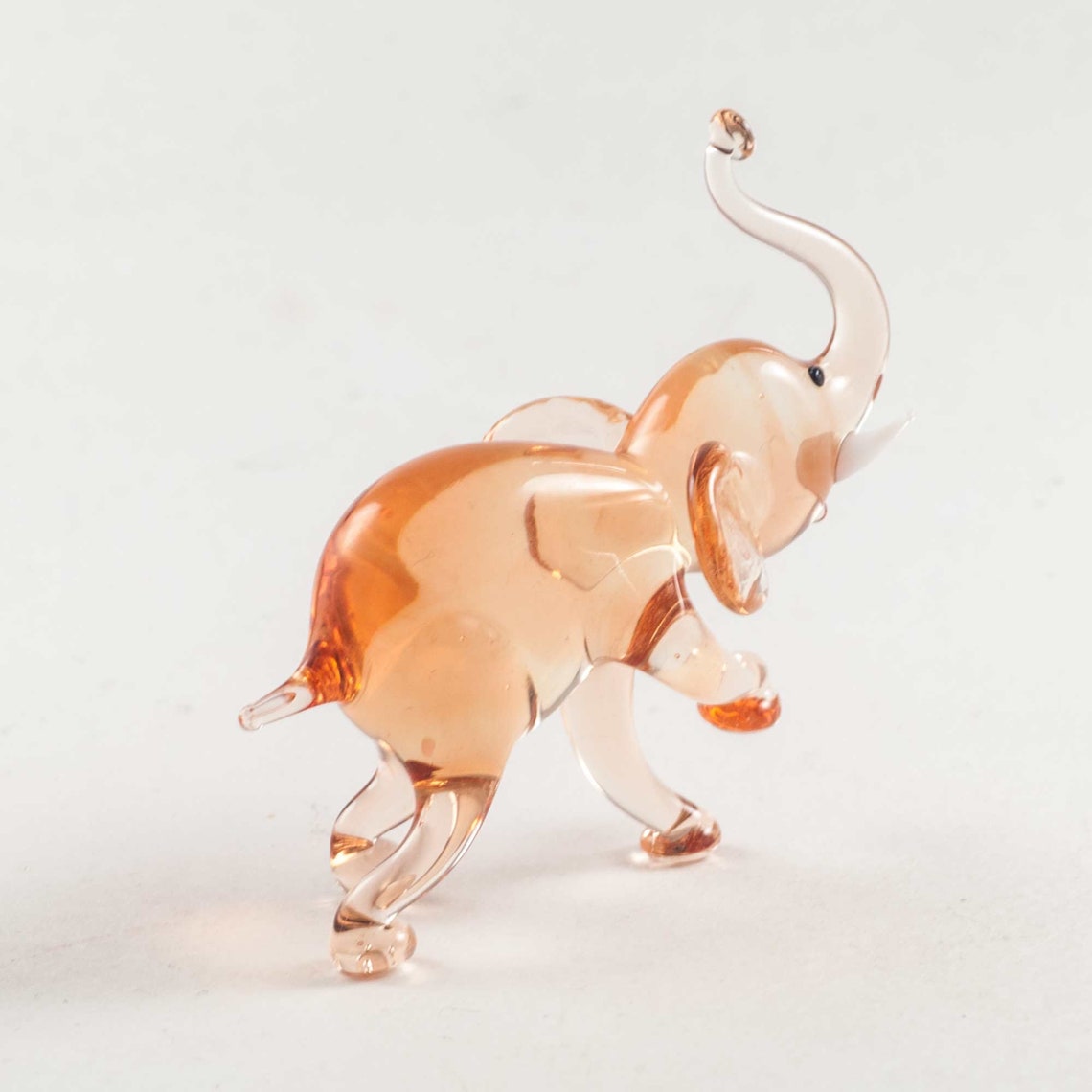 Glass Elephant Figurine Blown Glass Elephant Figure Glass Etsy