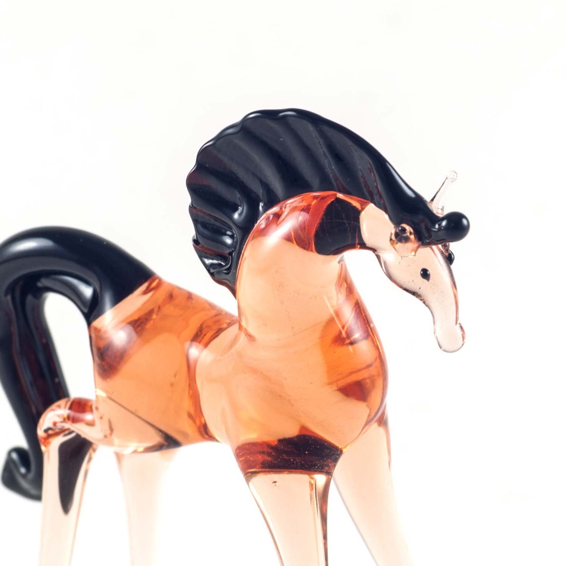 Glass horse figurine Blown glass horse Glass horse Etsy