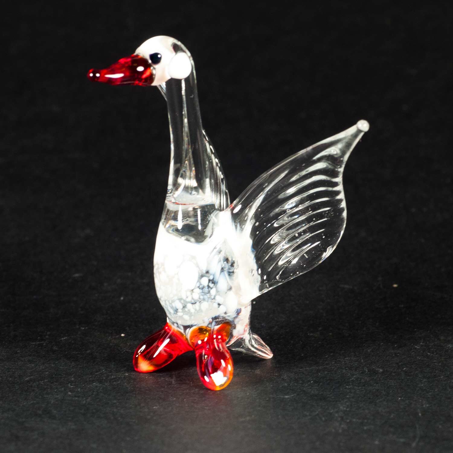Glass Goose Figurine / Glass Bird Figurines / Goose Figurines Etsy