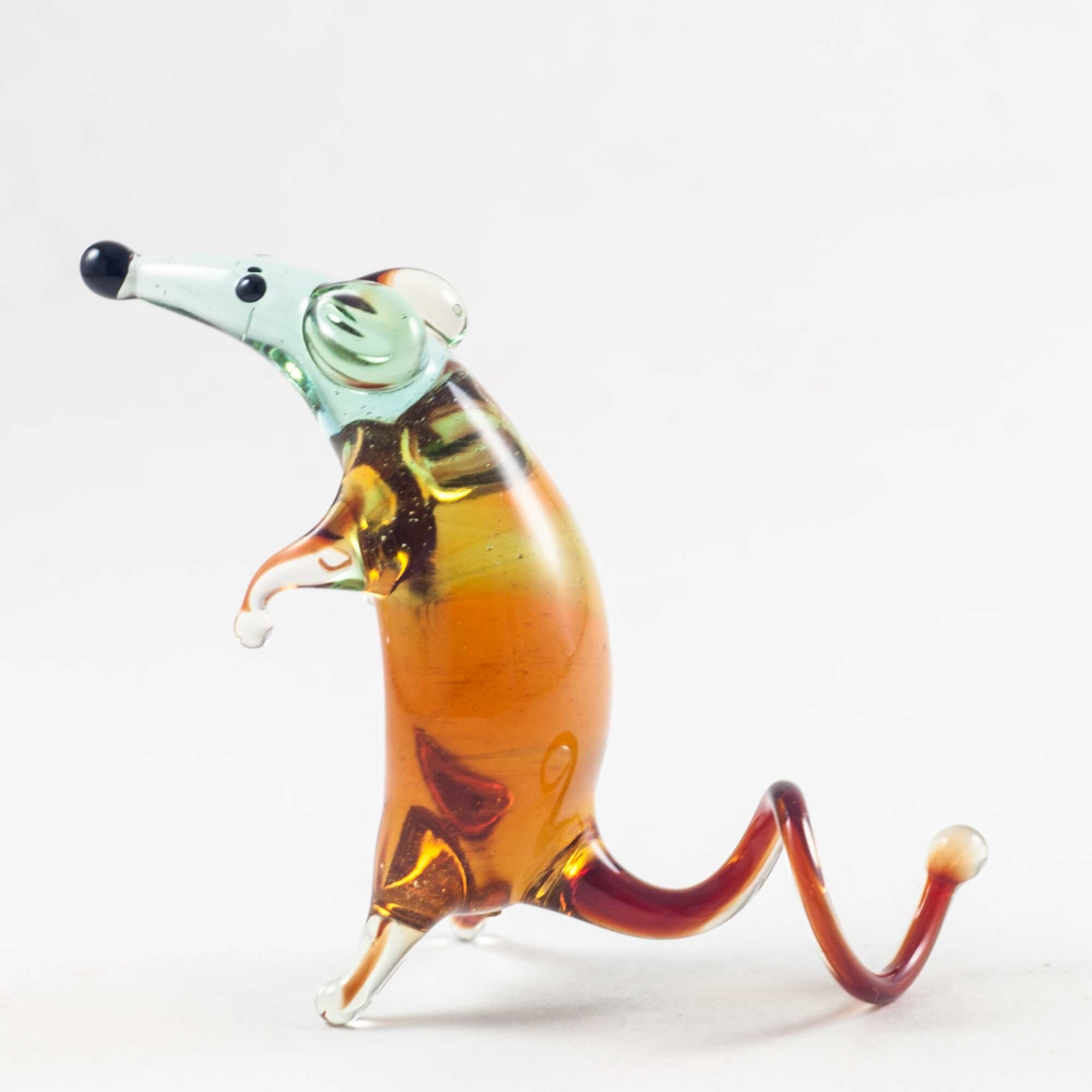 Glass Rat Figurine Blown Glass Rat Statue Glass Rat Etsy
